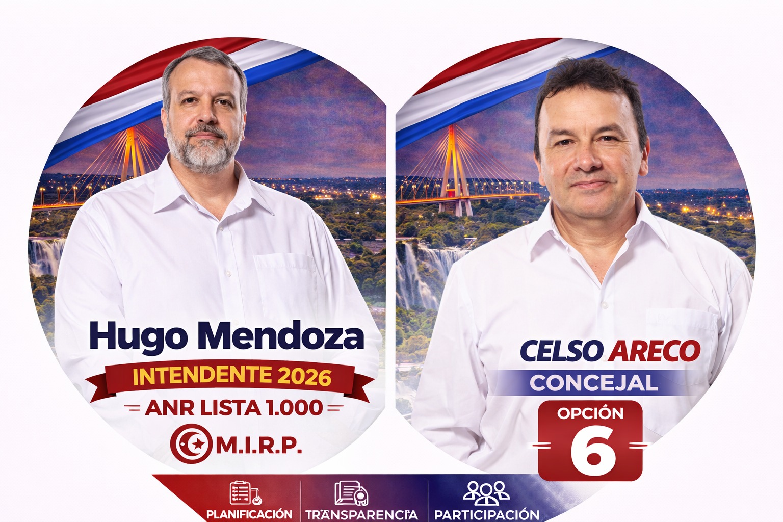 Hugo Mendoza y Celso Areco — Juntos por Presidente Franco